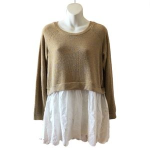 Long sleeve top with cotton lace